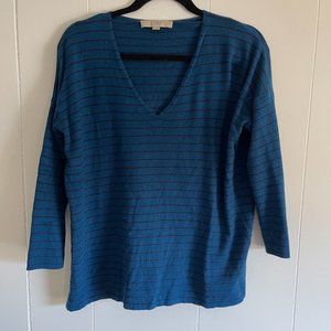 LOFT Women's Striped V-Neck Sweater